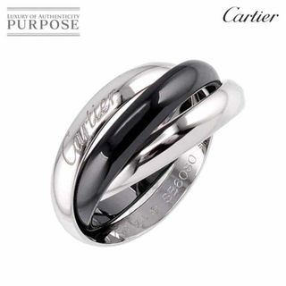 カルティエ(Cartier)のカルティエ Cartier トリニティ MM #54 リング セラミック 18K WG Pt ホワイトゴールド 750 プラチナ VLP 90220942(リング(指輪))