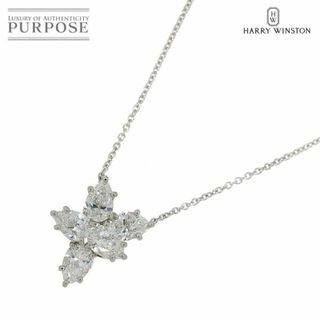 ハリーウィンストン(HARRY WINSTON)のハリーウィンストン HARRY WINSTON ウィンストン クラスター ラージ ダイヤ ネックレス 42cm Pt プラチナ 【証明書付き】 VLP 90223464(ネックレス)