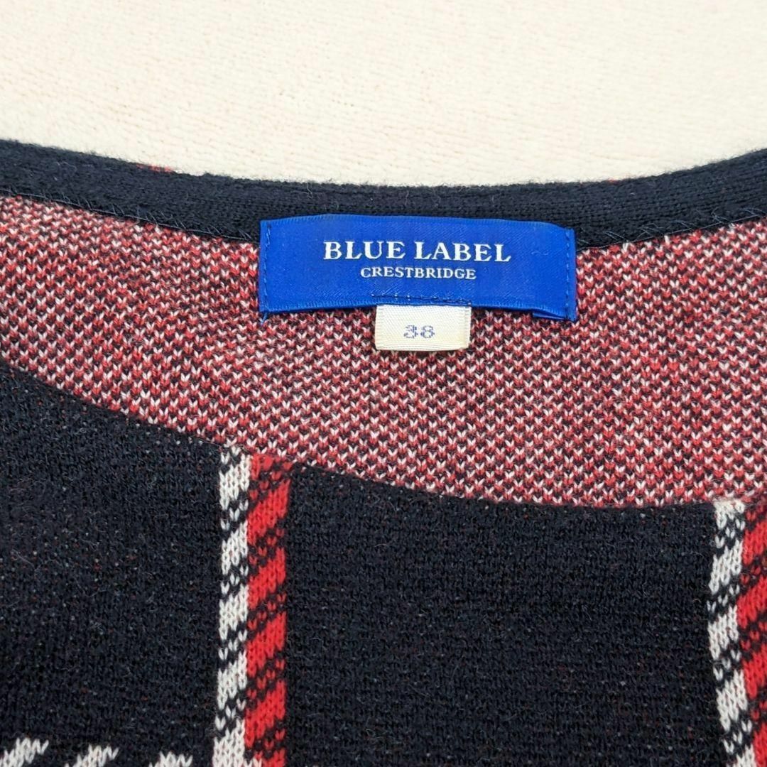 BLUE LABEL CRESTBRIDGE(ブルーレーベルクレストブリッジ)の【ブルーレーベルクレストブリッジ】ニット 美品　セーター　綿　チェック　38 M レディースのトップス(ニット/セーター)の商品写真