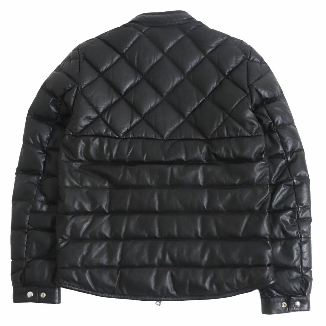 MONCLER(モンクレール)の極美品□2021年製 MONCLER/モンクレール GRENELLE GIUBBOTTO ロゴワッペン WZIP ラムレザー ダウンジャケット/ブルゾン 黒 3 国内正規品 メンズのジャケット/アウター(ダウンジャケット)の商品写真