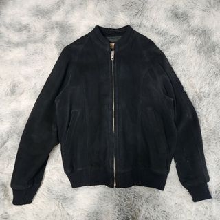 ショット(schott)のVintage古着 ヌバック レザージャケット レザーブルゾン 黒ブラック スエ(レザージャケット)