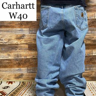 カーハート(carhartt)のカーハートw40デニムジーパン古着極太ジーンズオーバーサイズライトブルー青メンズ(デニム/ジーンズ)