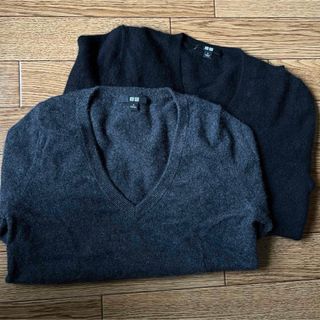 ユニクロ(UNIQLO)のUNIQLO カシミヤ Vネックセーター S 2着セット(ニット/セーター)