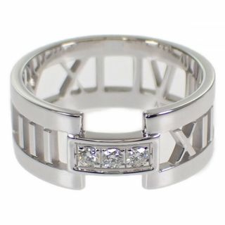 ティファニー(Tiffany & Co.)の【中古】【Aランク】Tiffany＆Co. ティファニー K18WG 3PD アトラス オープンリング 指輪 ダイヤモンド 約17号 ジュエリー アクセサリー【ISEYA】(リング(指輪))