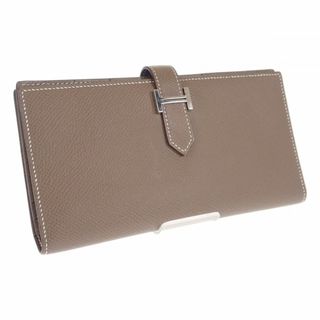 エルメス(Hermes)の【中古】【Aランク】HERMES エルメス ベアンスフレ 長財布 二つ折り ヴォーエプソン エトゥープ ベージュ系 メンズ レディース ユニセックス Y刻印【ISEYA】(財布)