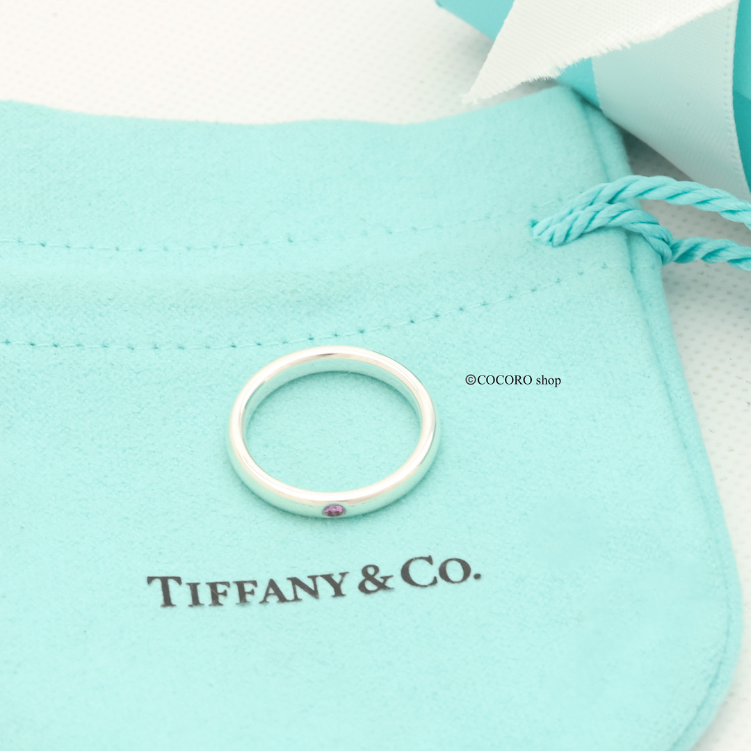 Tiffany & Co.(ティファニー)の【美品】TIFFANY＆Co. スタッキング バンド ピンクサファイア リング レディースのアクセサリー(リング(指輪))の商品写真