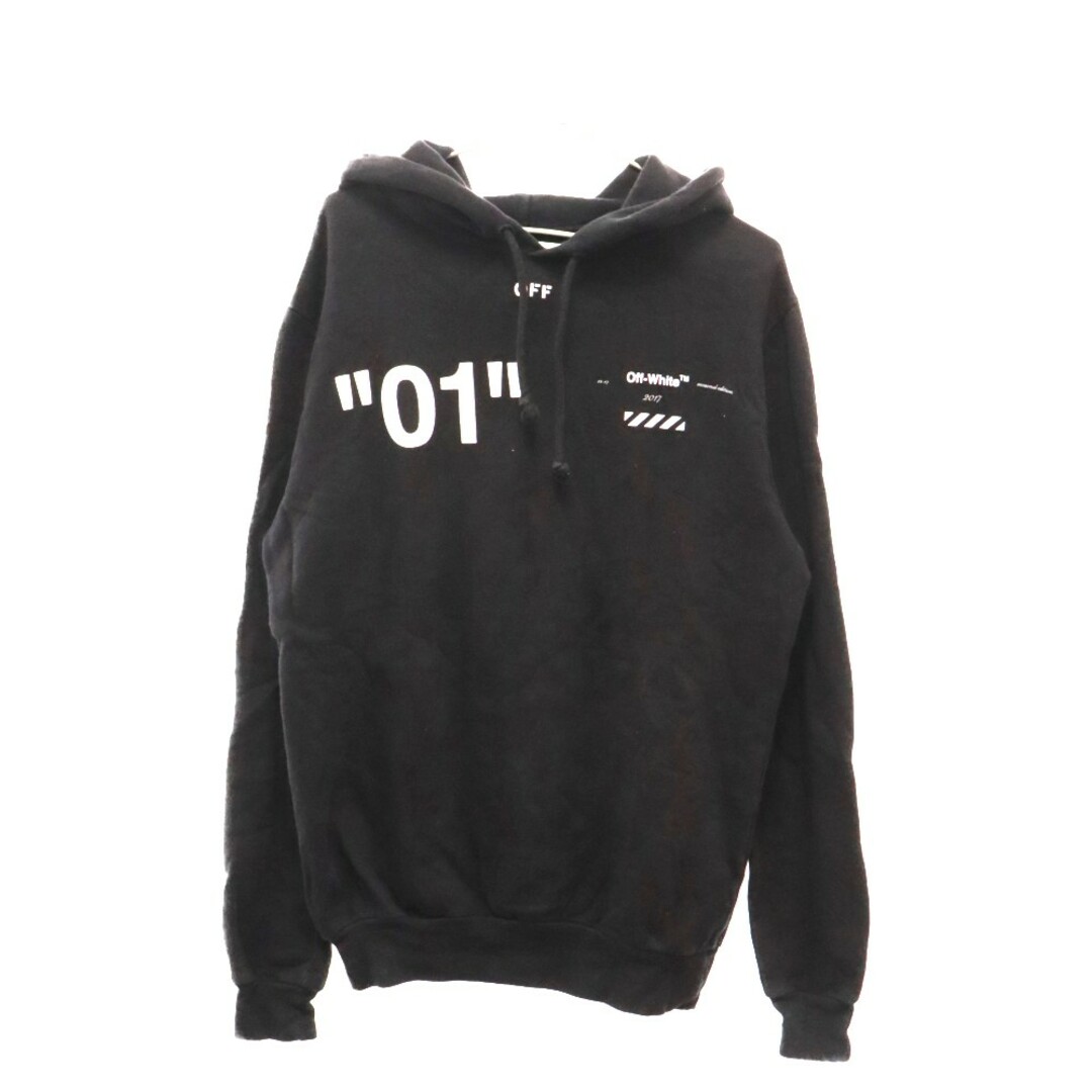 OFF-WHITE(オフホワイト)のOFF-WHITE オフホワイト 18AW 01 DIAGONAL HOODIE ダイアゴナル フーディー プルオーバーパーカー ブラック OMBB029F18A54002 メンズのトップス(パーカー)の商品写真