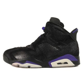 ナイキ(NIKE)のNIKE ナイキ サイズ:28.0cm AIR JORDAN 6 RETRO SP COW FUR (AR2257-005) エアジョーダン6 レトロ ハラコ ブラック ダークコンドル US10 ハイカット スニーカー シューズ 靴【メンズ】【中古】(スニーカー)