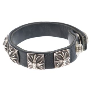 クロムハーツ(Chrome Hearts)のCHROME HEARTS クロムハーツ PYRAMID STUDS LEATHER STRAP BRACELET ゼロピラミッドスタッズ レザーブレスレット ブラック(ブレスレット)