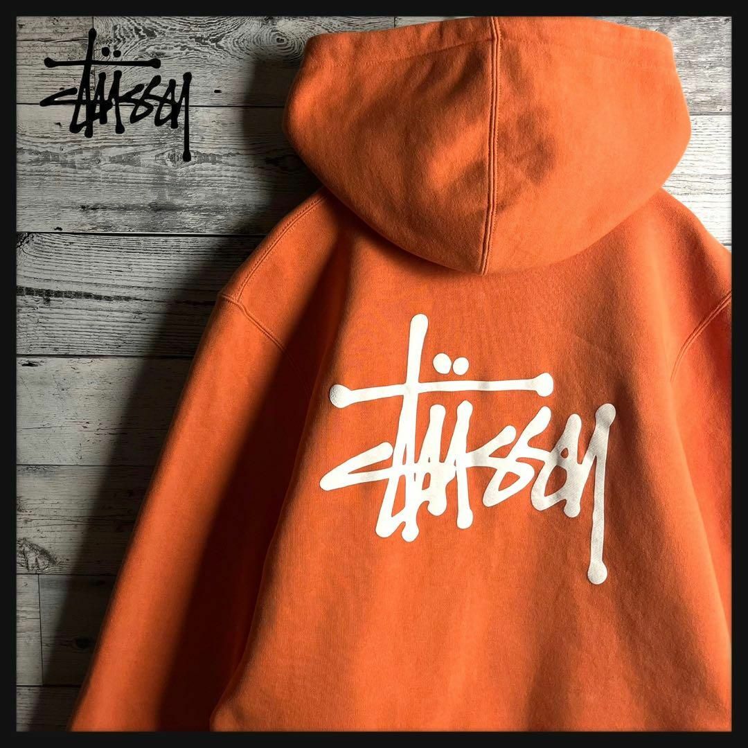 STUSSY オレンジ ピクチャー プリント パーカー - パーカー STUSSY オレンジ ピクチャー プリント パーカー - パーカー