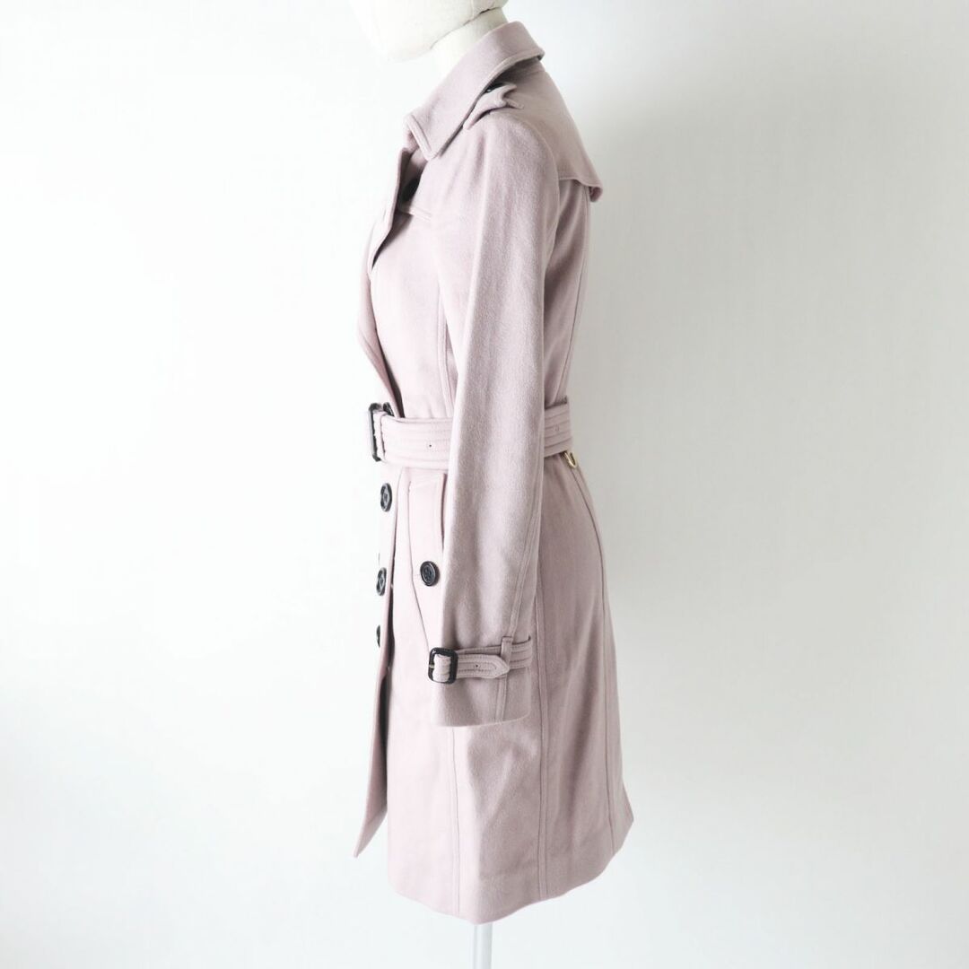 BURBERRY(バーバリー)の極美品◎正規品 BURBERRY LONDON バーバリー ロンドン 3994453 SANDRINGHAM サンドリンガム カシミヤ100％ トレンチコート パープル系 38 レディースのジャケット/アウター(トレンチコート)の商品写真