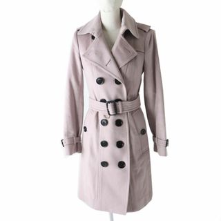 バーバリー(BURBERRY)の極美品◎正規品 BURBERRY LONDON バーバリー ロンドン 3994453 SANDRINGHAM サンドリンガム カシミヤ100％ トレンチコート パープル系 38(トレンチコート)