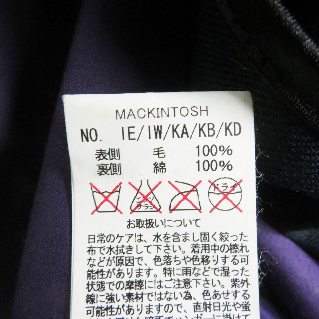 MACKINTOSH(マッキントッシュ)の極美品□MACKINTOSH/マッキントッシュ FOX BROTHERS社製生地 比翼 ウールライナー付き ゴム引き ステンカラーコート 黒 38 英国製 正規品 メンズのジャケット/アウター(ステンカラーコート)の商品写真