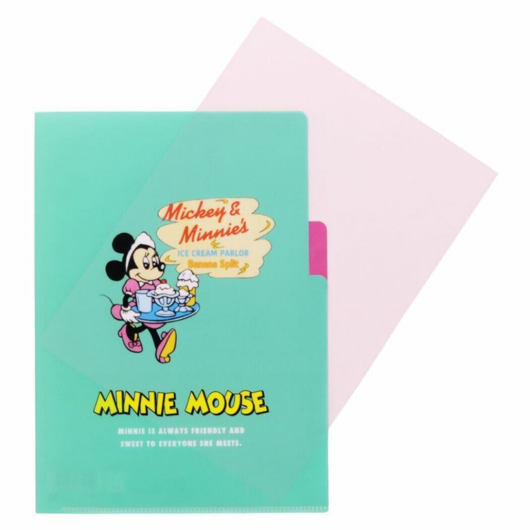 Disney(ディズニー)の【ミッキー&ミニーマウス　クリアファイル】A5 3Pレトロフレンズ　 エンタメ/ホビーのアニメグッズ(クリアファイル)の商品写真