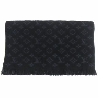 ルイヴィトン(LOUIS VUITTON)の美品▼LOUIS VUITTON ルイヴィトン M70520 エシャルプ モノグラム クラシック ウール100% マフラー ブラック メンズ イタリア製 正規品(マフラー)