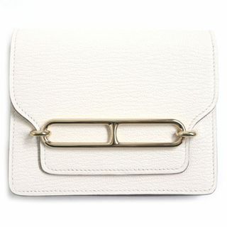 エルメス(Hermes)の極美品▼HERMES エルメス ルリスリム シェーブルミゾル レザーコンパクトウォレット/財布 ナタ ゴールド金具 メンズ フランス製 U刻印(その他)