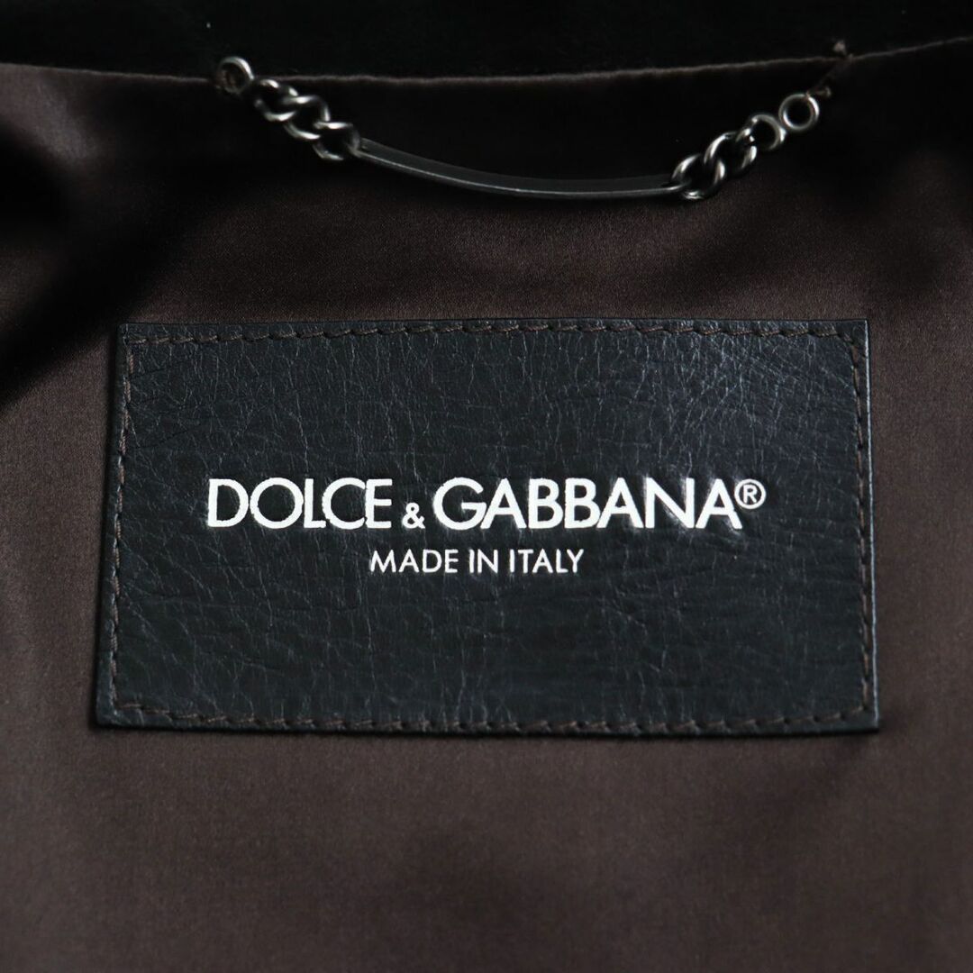 DOLCE&GABBANA(ドルチェアンドガッバーナ)の極美品●黒タグ DOLCE＆GABBANA ドルチェ＆ガッバーナ 裏地シルク混 中綿入 シングルライダース/レザージャケット ブラック 44 伊製 正規品 メンズのジャケット/アウター(ライダースジャケット)の商品写真