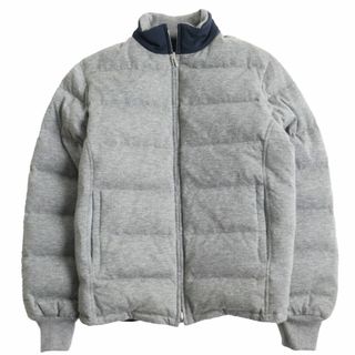 ロロピアーナ(LORO PIANA)の極美品●Loro Piana ロロピアーナ カシミヤ100％ スウェードレザー使い リバーシブル ダウンジャケット 灰×青色 50 伊製 正規品 メンズ(ダウンジャケット)