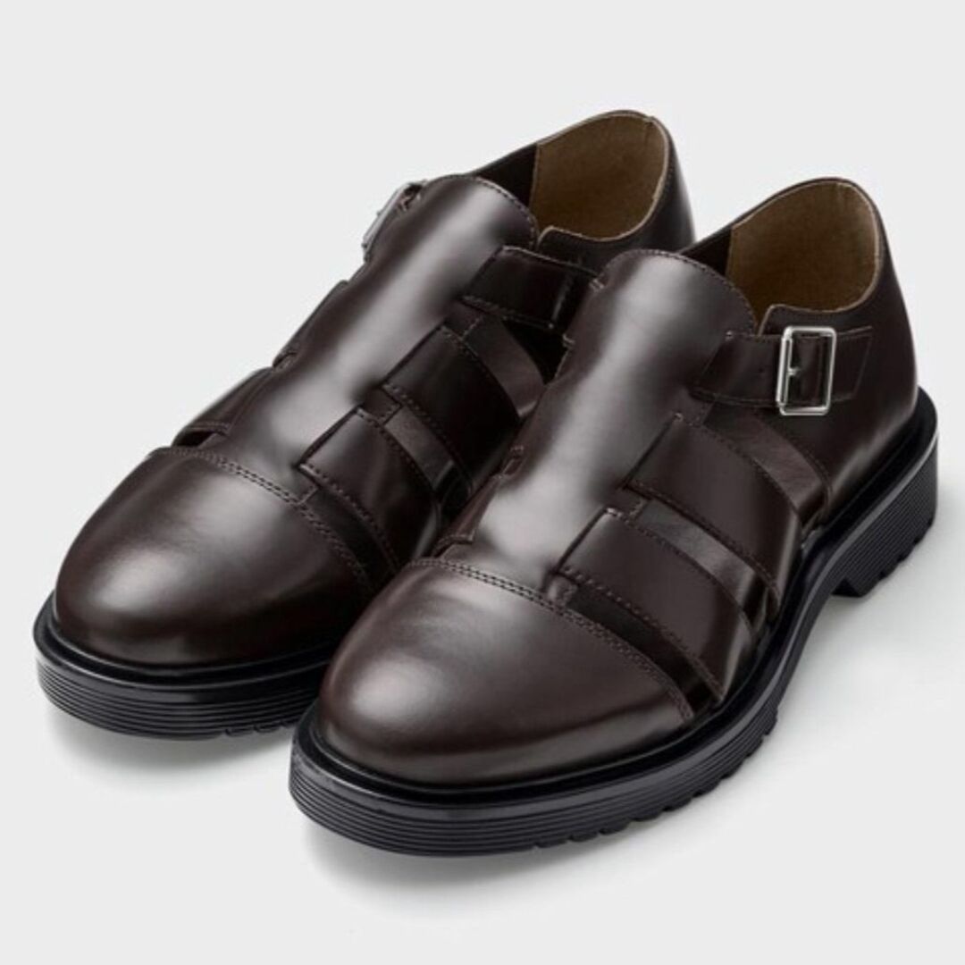 GU(ジーユー)のGU ジーユー リアルレザーグルカサンダル 25 シューズ 革 靴 ユニクロ メンズの靴/シューズ(サンダル)の商品写真