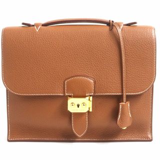 Hermes - 美品▼HERMES エルメス サックアデペッシュ 27 トリヨンクレマンス ゴールド金具 レザーセカンドバッグ ゴールド 仏製 メンズ □Q刻印 鍵