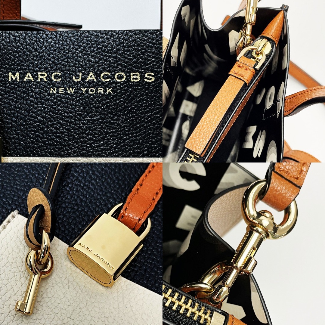 MARC JACOBS(マークジェイコブス)の☆☆MARC JACOBS マークジェイコブス グラインド・ミニトート M0016132 ブラック×アイボリー×ブラウン 2WAYバッグ レディース レディースのバッグ(ハンドバッグ)の商品写真