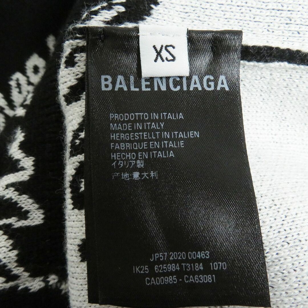 Balenciaga(バレンシアガ)の極美品□2020年製 BALENCIAGA/バレンシアガ 625984 ウール ジャガードロゴ オーバーサイズ 長袖ニット/セーター ブラック XS 伊製 正規品 メンズのトップス(ニット/セーター)の商品写真