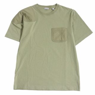 バーバリー(BURBERRY)の未使用品□23SS BURBERRY/バーバリー 807638 クルーネック 半袖 ショートスリーブ パネルコットンTシャツ/ポケットTシャツ ハンター S 正規(Tシャツ/カットソー(半袖/袖なし))