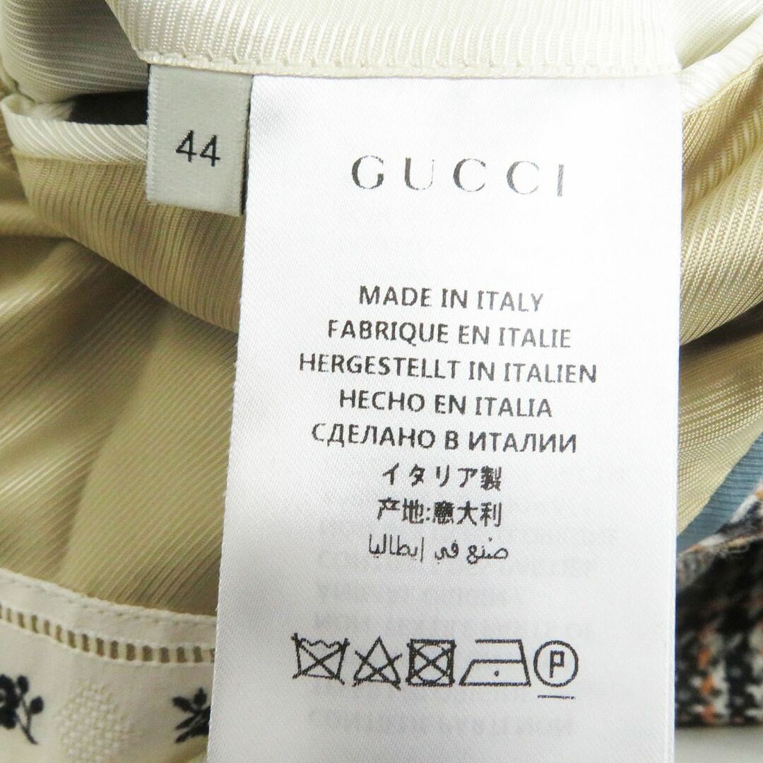 Gucci(グッチ)の美品□2018年製 GUCCI/グッチ 532049 グレンチェック ロゴボタン ウール チェスターコート/ロングコート グレー系 44 イタリア製 正規品 メンズのジャケット/アウター(チェスターコート)の商品写真