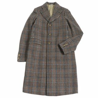 グッチ(Gucci)の美品□2018年製 GUCCI/グッチ 532049 グレンチェック ロゴボタン ウール チェスターコート/ロングコート グレー系 44 イタリア製 正規品(チェスターコート)