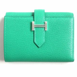 Hermes - 未使用品▼HERMES エルメス ベアンコンビネ シルバーHロゴ金具 ヴォーエプソン レザーウォレット/3つ折り財布 ミント 仏製 メンズ 刻印B 箱