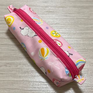 ハンドメイド 20cmファスナー付きBOX型ペンケース♡和柄シマエナガと飴♡(その他)