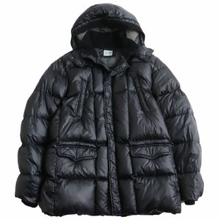 良品●ARMANI COLLEZIONI アルマーニコレッツィオーニ フーデッドダウンコート/ジャケット ブラック 大きめサイズ58 正規品 メンズ