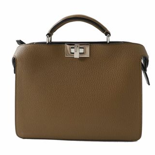 フェンディ(FENDI)の極美品◎FENDI フェンディ 7VA530 ピーカブー アイシーユー ミニ（スモール） 2WAY ハンド／ショルダーバッグ ブラウン シルバー金具(ハンドバッグ)