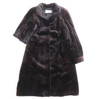 ムーンバット(MOONBAT)の美品●MOONBAT ムーンバット MINK シェアードミンク 本毛皮超ロングコート ダークブラウン 9～11号 毛質艶やか・柔らか◎(毛皮/ファーコート)