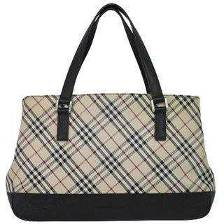 バーバリー(BURBERRY)の本物 バーバリー BURBERRY ノバチェック チェック トートバッグ ハンドバッグ キャンバス レザー ベージュ ブラック バッグ 中古(トートバッグ)