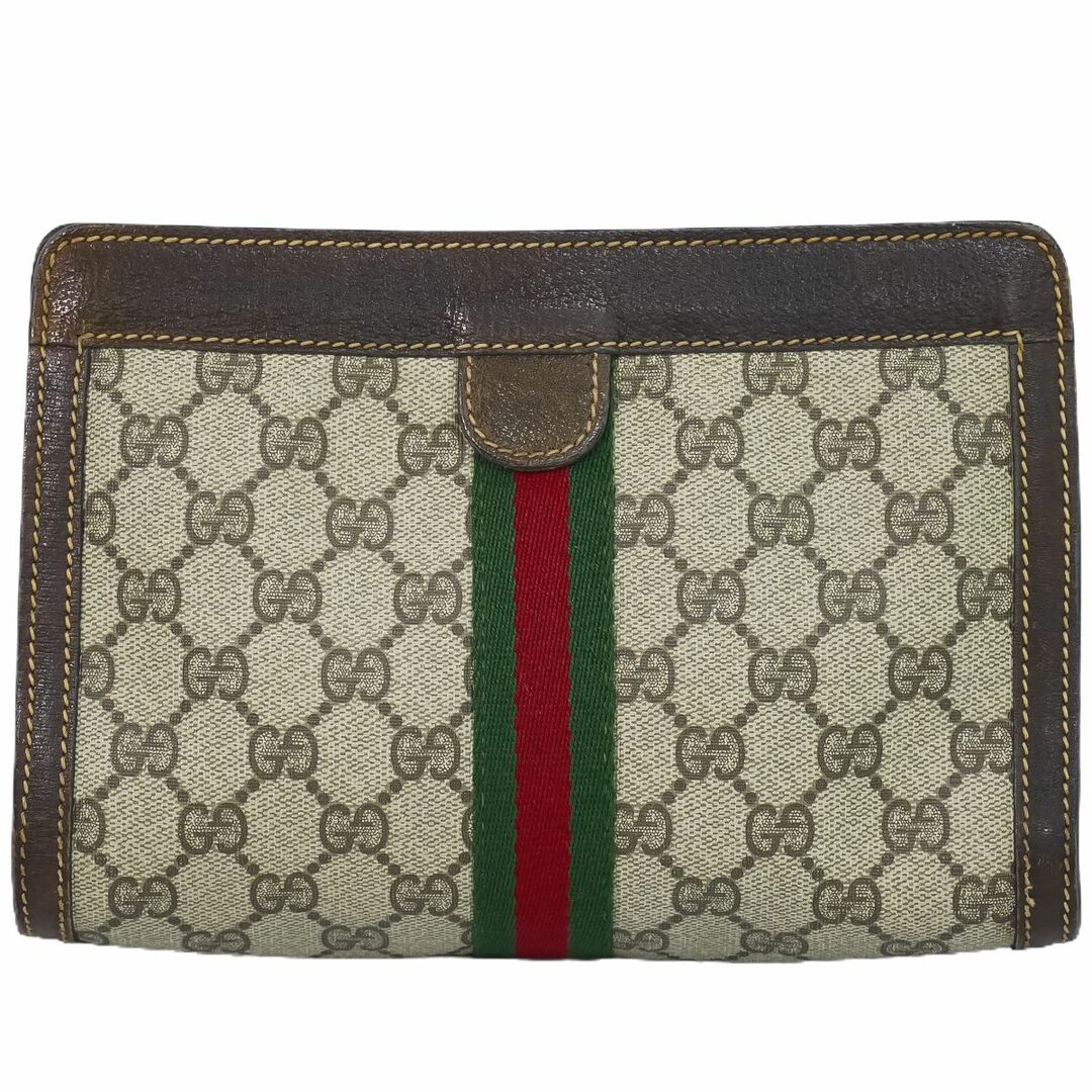 Gucci(グッチ)の本物 グッチ GUCCI シェリーライン GGスプリーム クラッチバッグ セカンドバッグ ベージュ Sherry Line バッグ 中古 レディースのバッグ(クラッチバッグ)の商品写真