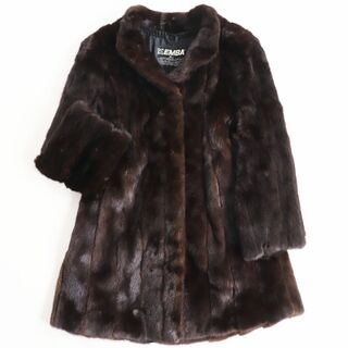 美品●EMBA エンバ MINK ブラックグラマミンク 本毛皮ショートコート ジャケット ダークブラウン 11号 毛質艶やか・柔らか◎(毛皮/ファーコート)