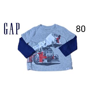 赤字価格　訳あり　GAP ロンT 長袖トップス 消防車 80cm男の子　ギャップ(Ｔシャツ)