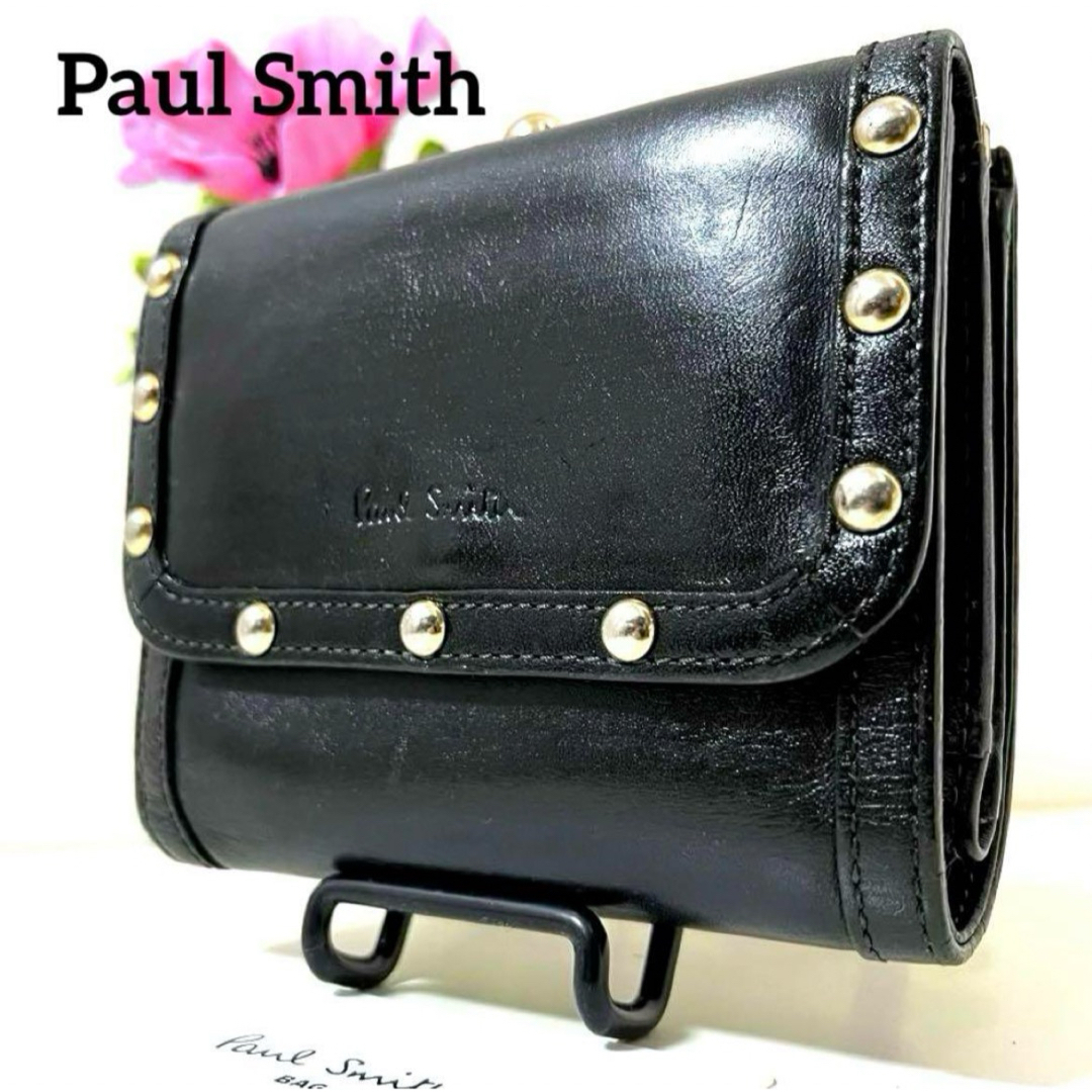 Paul Smith(ポールスミス)の✨極希少✨美品✨■ポールスミス■金がま口折り財布 ■牛革レザー■黒ブラック レディースのファッション小物(財布)の商品写真