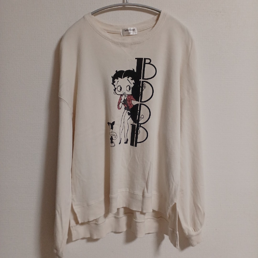 Betty Boop(ベティブープ)の【即日発送】美品。BETTY BOOP プリント長袖カットソー 男女兼用 メンズのトップス(Tシャツ/カットソー(七分/長袖))の商品写真