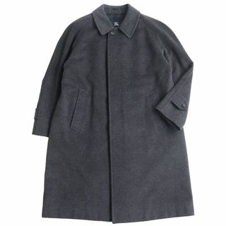 バーバリー(BURBERRY)の良品●BURBERRY LONDON バーバリーロンドン カシミヤ/アンゴラ混 フライフロント ステンカラーコート 90-165-4 グレー 日本製 正規品(ステンカラーコート)