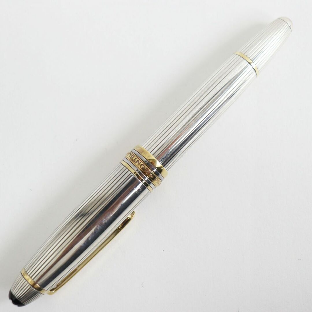 MONTBLANC(モンブラン)の美品●希少 モンブラン マイスターシュテュック ル・グラン ソリテール SV925 ペン先：18K Bニブ 万年筆 シルバー×ゴールド 総重量49.8g インテリア/住まい/日用品の文房具(ペン/マーカー)の商品写真