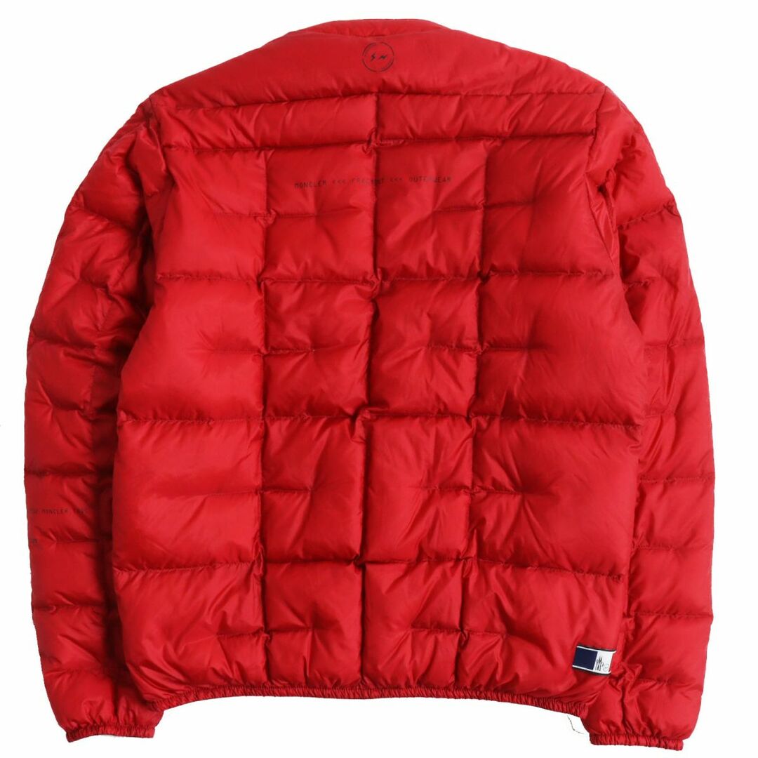 MONCLER(モンクレール)の極美品●モンクレールジーニアス 7 フラグメント ヒロシフジワラ HOTZ プリント入り ライトダウンジャケット レッド 1 イタリア製 正規品 メンズのジャケット/アウター(ダウンジャケット)の商品写真