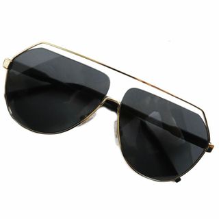 ドルチェアンドガッバーナ(DOLCE&GABBANA)の極美品●DOLCE＆GABBANA ドルチェ＆ガッバーナ DG2266 アビエイターサングラス/アイウェア ブラック×ゴールド 63□09 145 イタリア製(サングラス/メガネ)