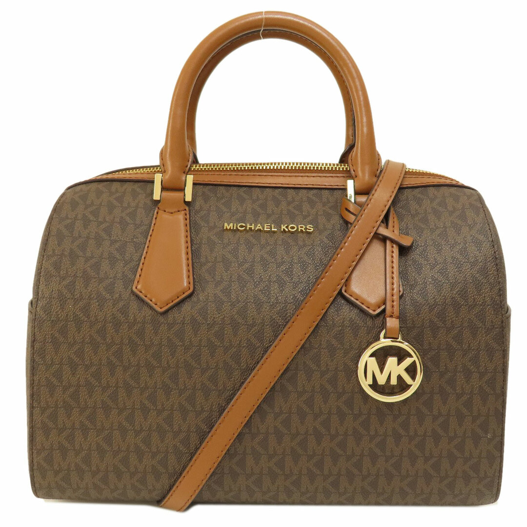 Michael Kors(マイケルコース)のMichael Kors ミニボストン MKシグネチャー 2WAY ボストンバッグ コーティングキャンバス レザー レディース レディースのバッグ(ボストンバッグ)の商品写真