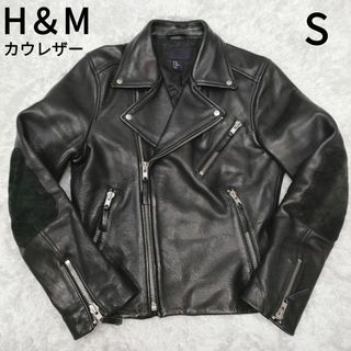 H&M - 【美品】エイチアンドエム ライダースジャケット ダブル リアルレザー ブラック