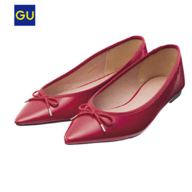 GU(ジーユー)の赤★バレーシューズ レディースの靴/シューズ(バレエシューズ)の商品写真