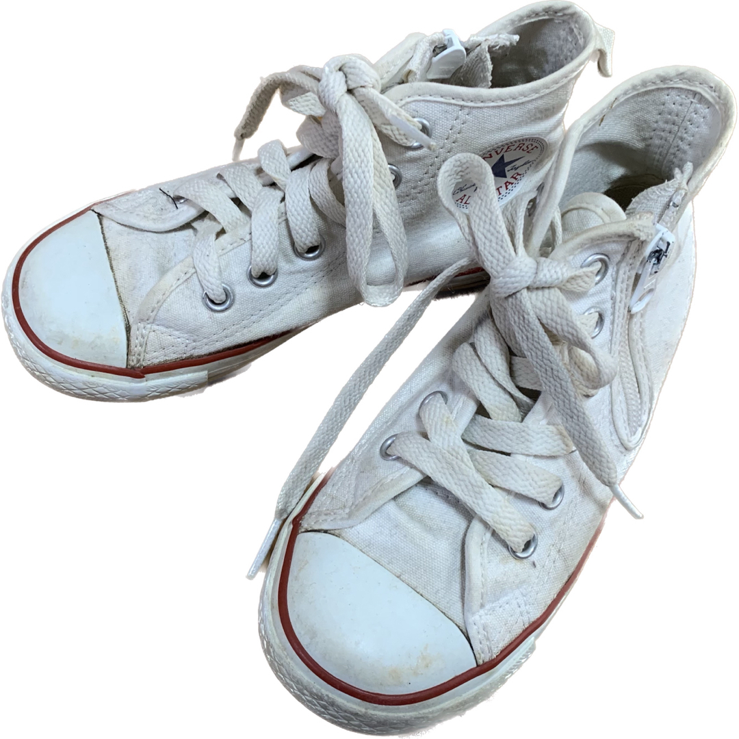 CONVERSE(コンバース)のコンバース　オールスター　ハイカット　スニーカー　ジップ　白　ホワイト キッズ/ベビー/マタニティのキッズ靴/シューズ(15cm~)(スニーカー)の商品写真