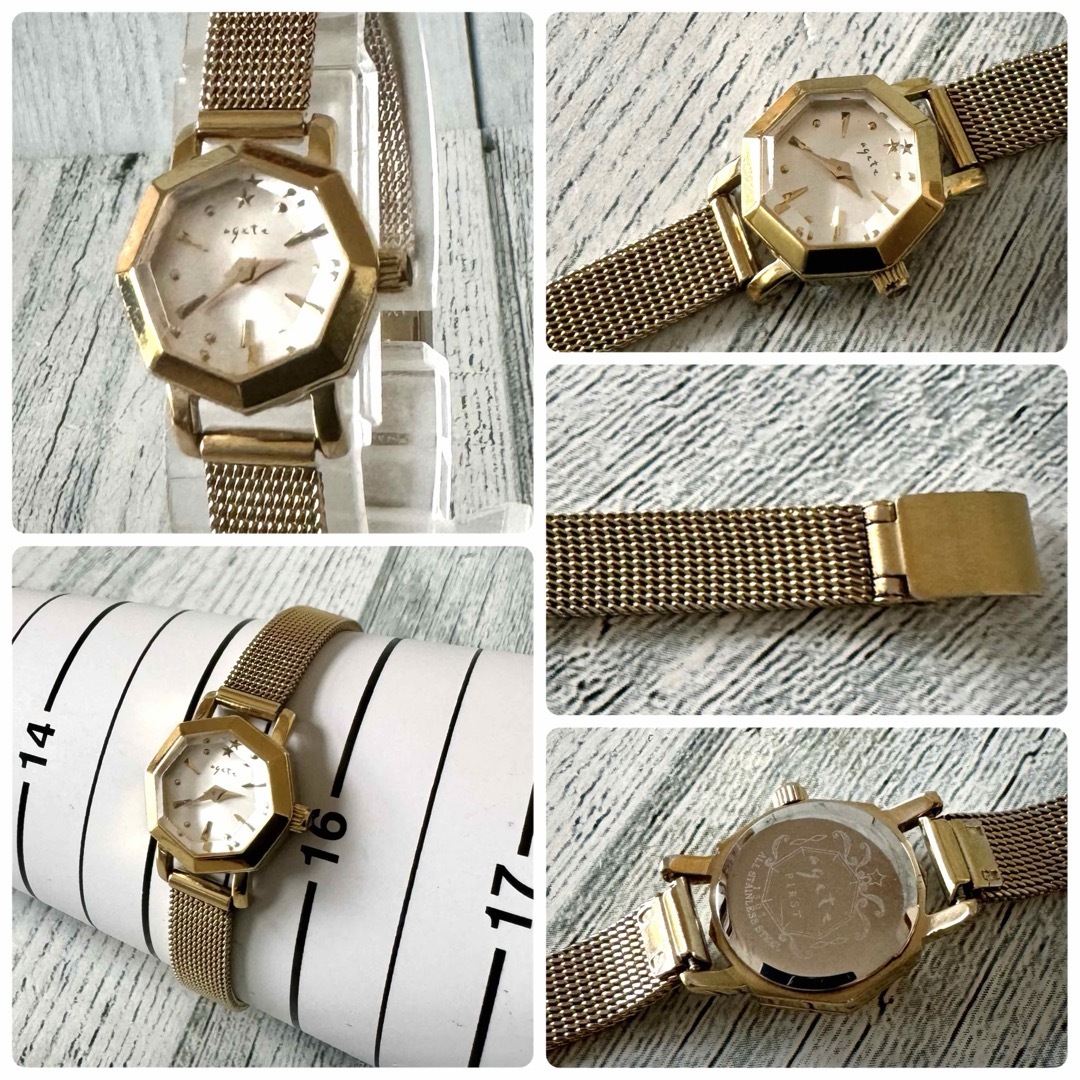 agete(アガット)の【動作OK】agete アガット 腕時計 ゴールド オクタゴン レディースのファッション小物(腕時計)の商品写真