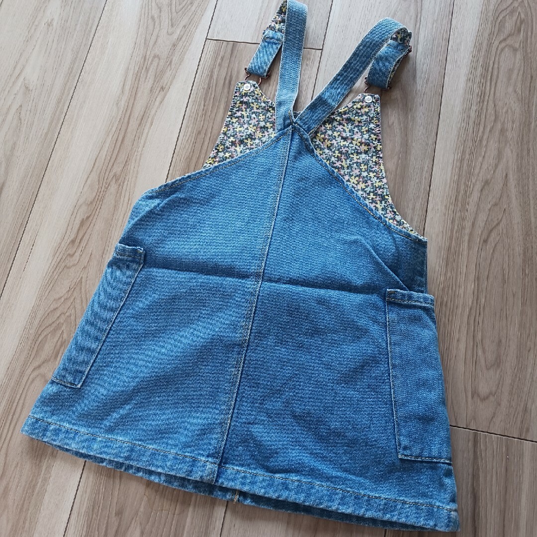 ZARA KIDS(ザラキッズ)のzara baby サロペットデニムワンピース110cm キッズ/ベビー/マタニティのキッズ服女の子用(90cm~)(ワンピース)の商品写真